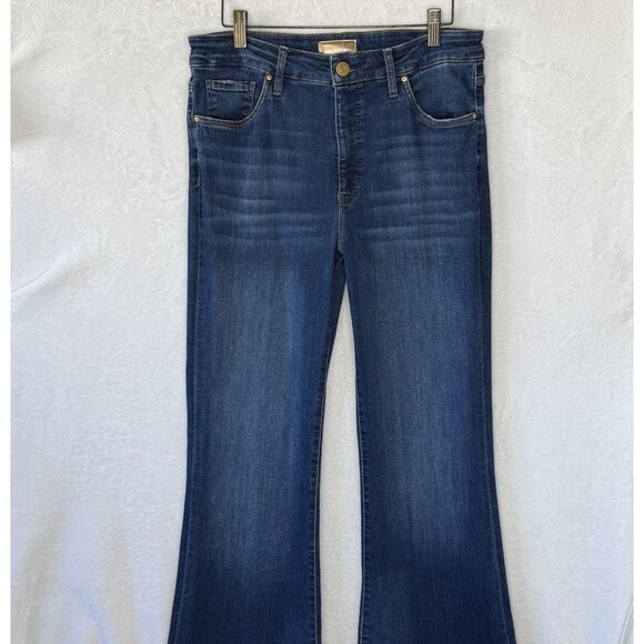 KUT From The Kloth Women Size 10 Blue Ana Fab Ab Super Flare High Rise Jeans - Picture 4 of 16